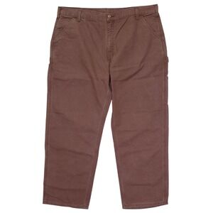 Vtg Carhartt B11 BRN Brown Washed Duck Work Dungaree Carpenter Pants Mens 42x30